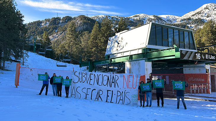 Stop JJOO protesta en contra de les inversions "milionàries" per a l'esquí alpí a les portes de l'inici de la temporada