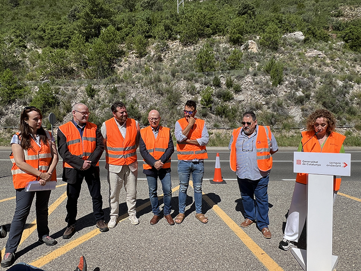 Territori instal·la les primeres barreres dinàmiques de la xarxa viària de la Generalitat a la C-14, a l'Alt Urgell