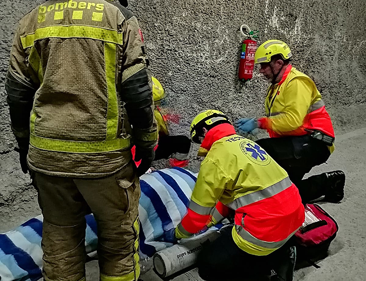 Simulen un accident de trànsit amb 28 afectats a l'interior del túnel del Cadí