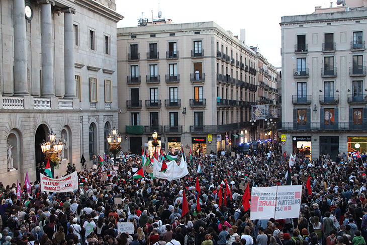 Unes 1.200 persones s'apleguen a Barcelona per denunciar el "genocidi" a Gaza i exigir l'alto el foc "immediat"