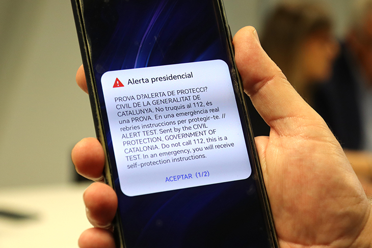 Protecció Civil farà una prova del sistema d'alerta als mòbils que es trobin a l'àrea de Barcelona el 14 de setembre