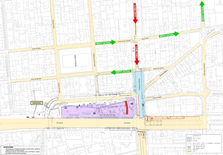 Les obres de construcció de la nova estació d'FGC de Gràcia comporten canvis de mobilitat a partir de la nit de dilluns