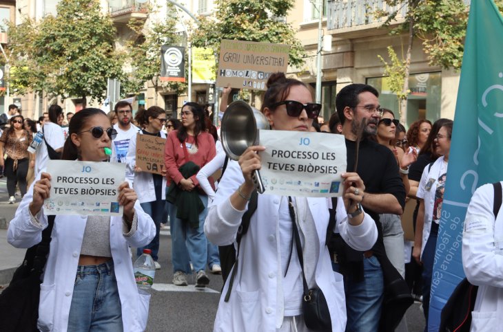 La vaga de tècnics superiors sanitaris del sistema públic té un seguiment del 12,3% al matí i del 5,2% a la tarda