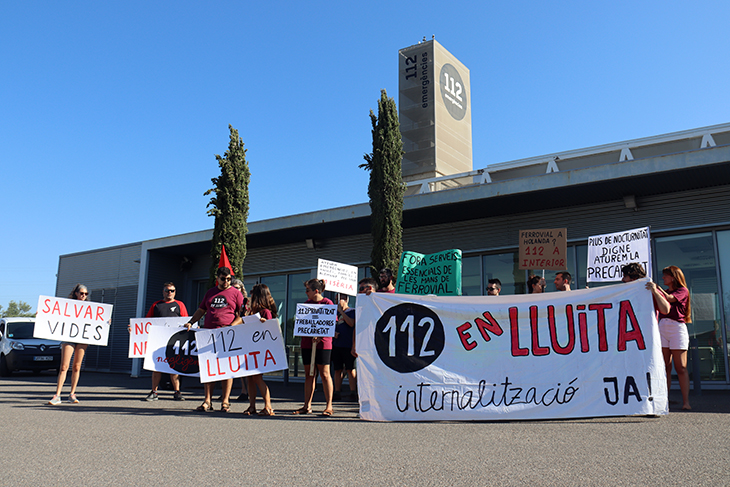 Els treballadors del 112 mantindran la vaga per exigir al Govern la internalització del servei