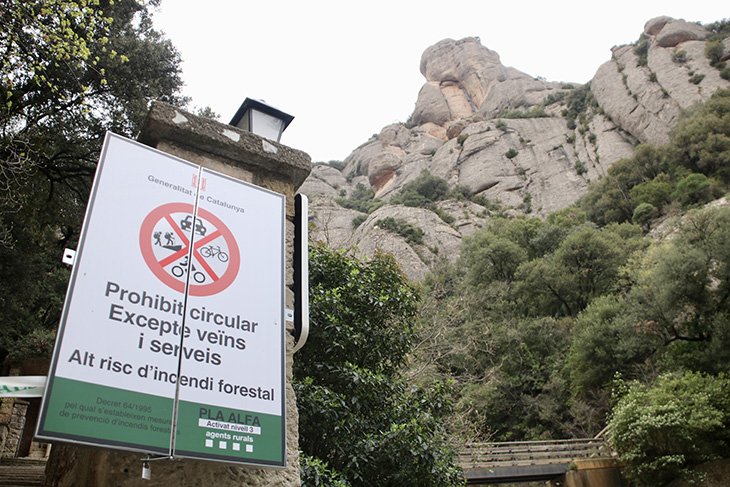 Els Agents Rurals justifiquen el tancament del Parc Natural de Montserrat per la complicada evacuació en cas d'incendi