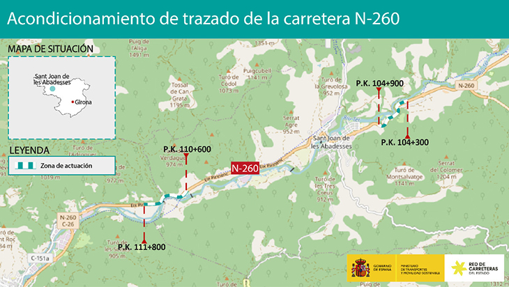 Adjudiquen la redacció del projecte de millora de la carretera N-260 a Sant Joan de les Abadesses i Ripoll