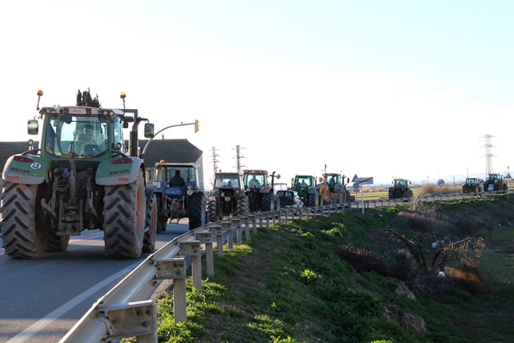 Una marxa lenta de tractors a l'Urgell entre Anglesola i Tornabous dificulta la circulació per la C-53