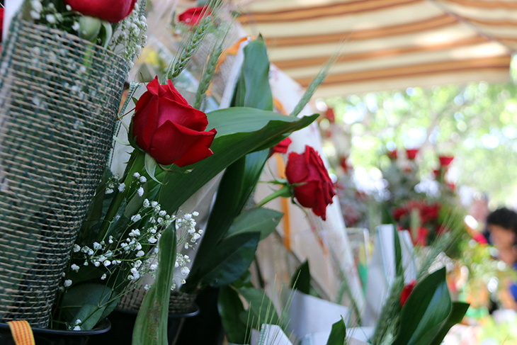 El Gremi de Floristes veu difícil assolir els set milions de roses per Sant Jordi però celebra "l'ambient" als carrers