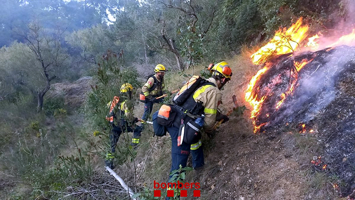 Estabilitzat l'incendi forestal de Tortosa, que ha afectat unes 30 hectàrees